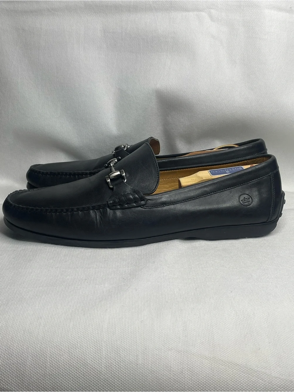 Peter Millar Leather Horsebit Slip On Shoes Mens 12 1/2 W Black Driving Loafers